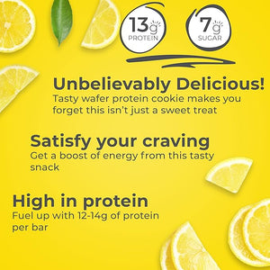 Power Crunch Protein Wafer Bars High Protein Snacks with Delicious Taste Lemon Meringue 1.4 Ounce (12 Count)