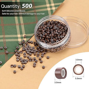 NEWISHTOOL Hair Extension Tool Kit - Silicone Micro Beads Stainless Steel Beads Plier Metal Bead Threader and Needle Pulling Hook for Beading Hair Extensions Girls Cosplay Party Hair Styling Tool