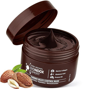 Hair Treatment Mask Damaged Dark Brown Color BONDOX 8.8oz | Color Depositing Mask with Almond Oil | Marine Seaweed Collagen | Formaldehyde-Free | Enhances Elasticity Flexibility Softness &amp Moist