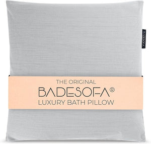 BADESOFA¢ç Luxury Bath Pillow M - Lusciously Soft &amp; Comfortable Tub Pillow for Bathtub - Washable &amp; Quick-Drying Bath Back Pillow - Non-Slip Full Body Tub Pillow - Luxury Spa Cushion in Grey