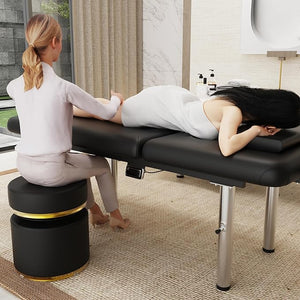 31.5" Wide Stationary Massage Table - Heavy Duty Massage Table with Adjustable Backrest and Stainless Steel Legs, Lash Tables Bed wth Adjustable Face Pillow and Pu Leather, Suppor Up to 660LBS