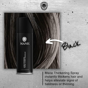 Mane Hair Thickening Spray &amp Root Touch Up Instantly Thicker Hair for Men &amp Women Fill in Hairlines and Hide Thinning and Fine Patches - Black 12 Colors (6.76 oz)