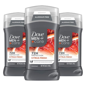 DOVE MEN + CARE Aluminum Free Deodorant for Men 3 Pack Summer Citrus Deodorant for Men 3 oz