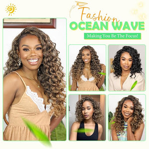Ocean Wave Crochet Hair 18inch 7Packs Wet And Wavy Braiding Hair for Black Women Deep Wave Crochet Hair Curly Braiding Hair Extensions T27¡¦
