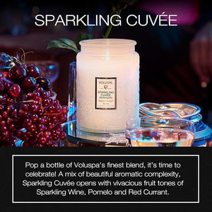 Voluspa Sparkling CuveeLarge Candle Jar18 Ounce100 Hour Burn Time Coconut Wax for Clean Burning Handcrafted in the USA
