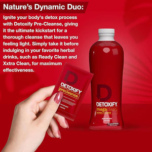 Detoxify Mega Clean Herbal Cleanse ? Tropical ? 32 oz ? Professionally Formulated Herbal Detox Drink ? Enhanced with Milk Thistle, Ginseng Root &amp; Guarana Seed ? Plus Sticker