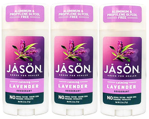 JASON Calming Lavender Deodorant Stick 2.5 Ounce Sticks (Pack of 3)