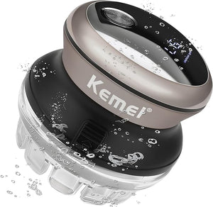 KEMEI Professional Hair Clippers for Men Automatic Circular Hair Trimmer Cordless Self-Haircut Kit with LED Display KM-887 Silvery