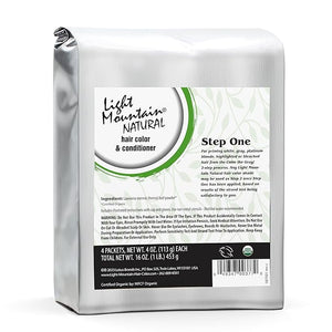 Light Mountain Natural Color the Gray Step 1 - Bulk 1 Pound Powder for Covering White Gray or Platinum Blond Hair 16 Oz