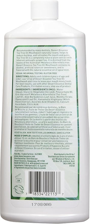 Desert Essence: Tea Tree Oil &amp; Spearmint Mouthwash, 16 oz (2 pack)