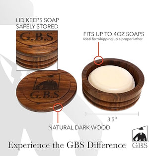 G.B.S Men Professional Shaving Kit Box- Rust Free Stainless Shaving Razor with Wooden Handle, Wooden Soap Bowl, Shaving Brush, Leather Strop, - A Full Package for Men¡¯s Shaving