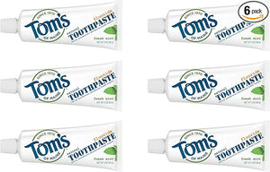 Tom's of Maine Travel Size Anticavity Fresh Mint Toothpaste, 3 oz. 6-Pack (Packaging May Vary)