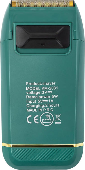 KEMEI Foil Shaver Double Electric Shaver for Men Electric Razors Head Shaver for Bald Men Barber Supplies Hair &amp Beard Trimmer Cordless Rechargeable Green