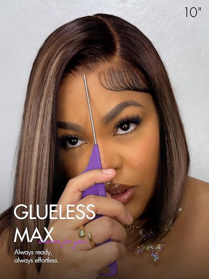 LUVME HAIR Bob Wig 100% Human Hair Wigs Glueless Lace Front 200% Density 12 Inches Mix Highlights Bob, Pre Cut Plucked Hd Lace Short Wig Ready To Go Natural Color Straight Bleached Knots Side Part