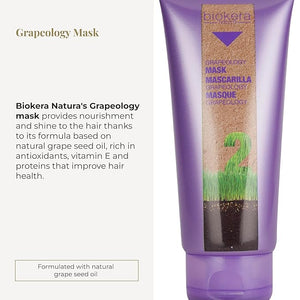 SALERM - Nourishing Hair Mask - Grapeology Biokera Natura Mask - 200 ml - For White or Bleached Hair - Grape Seed Oil - Nourishes and Hydrates Hair - Helps Mantain Color Brightness