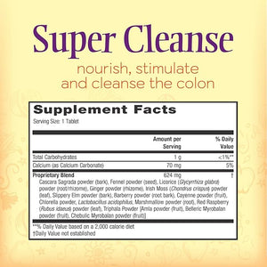 Nature's Secret Super Cleanse ? Extra Strength Colon Cleanse with 14 Herbs &amp Probiotic Support ? Promotes Gut Health Digestive Balance ? Gentle Elimination Formula ? 100 Tablets (3 Pack)