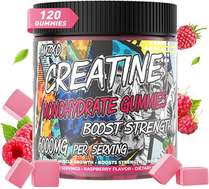 Creatine Monohydrate Gummies 6g for Men WomenComplex Creatine Monohydrate Chewable for Muscle StrengthMuscle BuildingEnergy BoostPre-Workout Energy SupplementVegan Raspberry - 120 Count