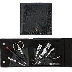 3 Swords Germany - brand quality 7 piece manicure pedicure grooming kit set for professional finger &amp toe nail care scissors clipper fashion leather case in gift box Made by 3 Swords (84322)