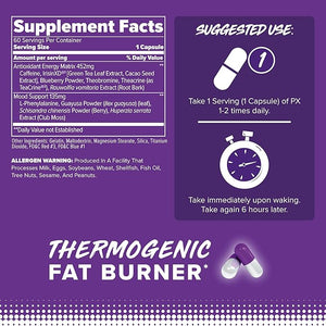 FINAFLEX PX PRO Xanthine - 60 Capsules - Thermogenic - Promotes Energy, Focus &amp; Appetite Suppression - with Caffeine &amp; TeaCrine - 60 Servings