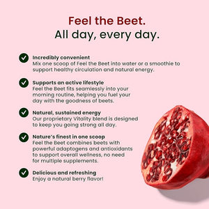 LIVE IT UP | Feel The Beet: Mushroom Focus &amp Energy Superfood Beetroot Powder with Adaptogens