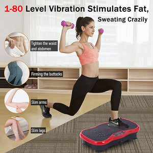 Whole Body Vibration Plate Exercise Machine ? Power Vibrating Plate for Lymphatic Drainage Weight Loss, Shake Plate Exercise Platform with Touch Screen &amp; Resistance Bands, Equipment for Women Men