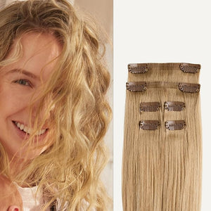 Luxy 100% Remy Human Hair Extensions for Thin Hair Thinning Hair Fill-Ins ? 6 Seamless Wefts Multi-Dimensional Color Blend - Natural-Looking Volume &amp Coverage 80 grams 16 Dirty Blonde Balayage