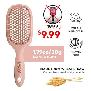 TADA Natural Beauty Hair Brush Detangler for Curly Thick Wavy and Thin Hair - Ventilation Holes for Quick Drying and Styling Detangler Brush for Women Men Kids (4 Colors) (4PK)