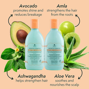 Nature Spell Hair Growth Complex Shampoo &amp Conditioner Set for All Hair Types Sulfate &amp Paraben Free Nourishing &amp Strengthening with Hyaluronic Acid &amp Vitamin B5 Vegan Pack of 2 1
