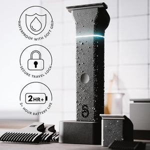 The Beard Club Manscape Body Hair Trimmer for Men Pubic Hair Trimmer for Men &amp Ball Trimmer - Mens Body Shaver Ceramic Blade Ball Shaver - Rechargeable Electric Waterproof Wet or Dry Clippers