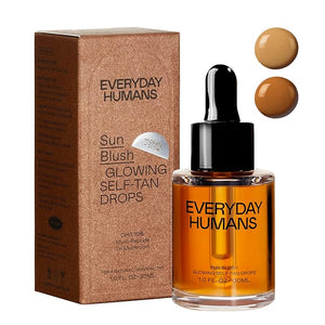 Sun Blush Glowing Self Tanning Drops Australian Made 1.0 fl.oz | Sun-Kissed Natural Face &amp Body Gradual Self Tanner with Peptides | Fragrance Free | Everyday Humans