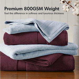 Madison Park 800GSM Bathroom Towel Set of 8 100% Cotton Bath Towel Set for Bathroom Luxurious Highly Absorbent 2 Bath Towels 2 Hand Towels 4 Washcloths Quick Dry Spa Quality Burgundy