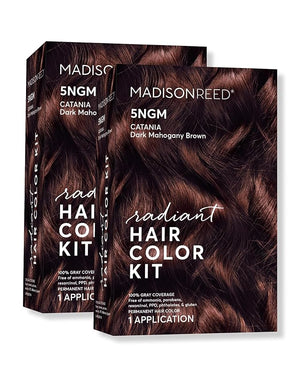 Madison Reed Radiant Hair Color Kit | 5NGM Dark Cinnamon Brown with Gold Mahogany Tones (Catania Brown) for 100% Gray Hair Coverage | Dimensional Permanent Hair Dye | PPD-Free &amp Ammonia-Free | 2 P