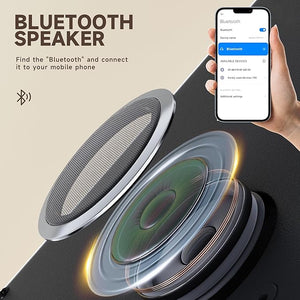 MINISO Vanity Mirror with Lights and Bluetooth Speaker 17.7 x 13.8 LED Makeup Mirror Light &amp Brightness Smart Sensor Aluminum Alloy Metal White Frame with 10X Magnifying Glass