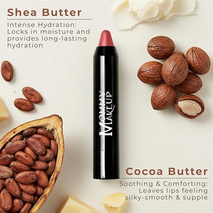 Mommy Makeup Triple Sticks Lipstick, Cream Blush &amp; Treatment All-In-One with Shea &amp; Cocoa Butter - Soft &amp; Creamy Moisturizing Lip Crayon For Lips &amp; Cheeks (Tess)