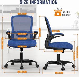 Mimoglad Office Chair Ergonomic Desk Chair with Adjustable Lumbar Support High Back Mesh Computer Chair with Flip-up Armrests-BIFMA Passed Task Chairs Executive Chair for Home Office