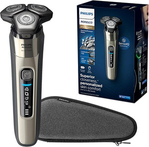 Philips Norelco 9400 Rechargeable Wet/Dry Electric Shaver with SenseIQ and Comfort Glide Ring Technology Battery Powered Silver S9502/83