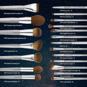 LORYP Makeup Brush Set Soft Vegan Professional Cosmetic Brushes for Face &amp Eyes Gray 20 Pcs Full-Size
