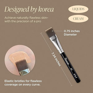 Piccasso 163 Foundation Brush ? Dense Makeup Brush for Liquid &amp Cream Foundation Soft Synthetic Bristles for Flawless Coverage and Face Makeup Professional Korean Beauty Tool for Daily