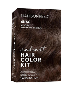 Madison Reed Radiant Hair Color Kit | 6NAC Medium Chocolate Brown with Copper-Auburn Undertones (Verona) for 100% Gray Hair Coverage | Dimensional Permanent Hair Dye | PPD &amp; Ammonia-Free | 1 Pack