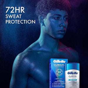 Gillette Clinical Antiperspirant and Deodorant for Men, 72hr Sweat &amp; Odor Protection, Long Lasting Freshness, Anti-White Mark Technology, Clear Gel, Cool Wave Scent, 1.6 oz (Pack of 3)