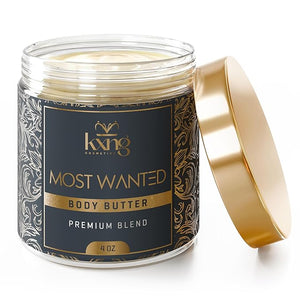 KXNG Cosmetics Body Butter Organic Skin Care for Men and Women Body Moisturizer Lotions and Creams Raw Shea Butter Cocoa Butter Mango Coconut Oil Hand Foot All Skin Types (Most Wanted)