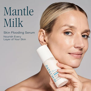 SKINN Mantle Milk Skin Flooding Serum - Restores Moisture &amp Strengthens the Skin Barrier - Collagen Boosting Skincare for Smooth Plump &amp Hydrated Skincare - Anti-Aging Hyaluronic Acid Moistur
