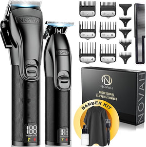 Novah¢ç Professional Hair Clippers for Men Professional Barber Clippers and Trimmer Set Mens Cordless Hair Clipper for Barbers Haircut Kit Fade
