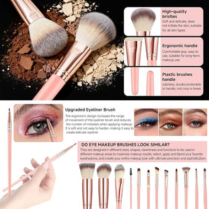 70Pcs Makeup Brushes Set, Pink Professional Makeup Brush Set Multi-functional Makeup Brush Kit, Eye and Face Makeup Brushes &amp; Tools, Premium Synthetic Facial Makeup Accessories