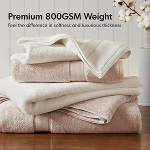 Madison Park 800GSM Bathroom Towel Set of 8 100% Cotton Bath Towel Set for Bathroom Luxurious Highly Absorbent 2 Bath Towels 2 Hand Towels 4 Washcloths Quick Dry Spa Quality Blush