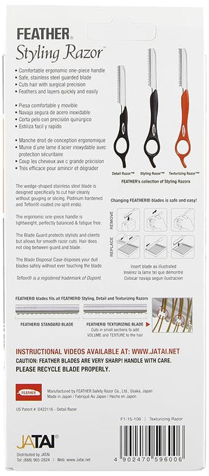 Feather Styling Razor - Red with Texturizing Blade