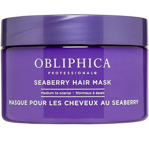 Obliphica Seaberry Hair Mask - Deep Conditioning Hydrating Treatment for Dry and Damaged Hair - Moisturizing Hair Repair and Growth Mask for Medium Coarse and Color-Treated Hair - 8.5 Ounces