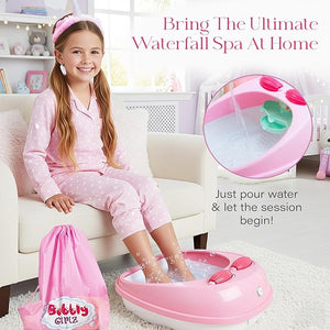 Kids Spa Day Kit for Girls 42+ Piece Spa Toys with Waterfall Foot Spa Nail Spa Kit Pedicure and Manicure Accessories Perfect Spa Kit for Girls Ages 6 7 8 9 10 11 12 Fun Birthday or Christmas Gift