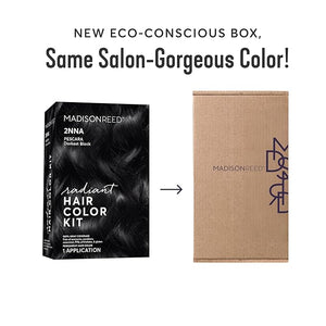 Madison Reed Radiant Hair Color Kit | 2NNA Darkest Cool Black with Ash Undertones (Pescara Black) for 100% Gray Hair Coverage | Dimensional Permanent Hair Dye | PPD-Free &amp Ammonia-Free | 2 Pack