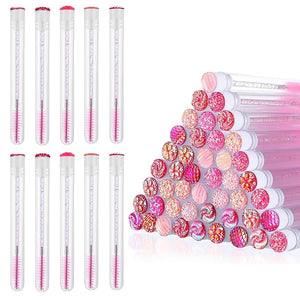 200 Pieces Mascara Wand Tube Set 100 Pcs Lash Spoolies for Eyelash Extensions 100 Pcs Diamond Empty Mascara Brush Disposable Colorful Eyebrow Applicator Makeup Tool